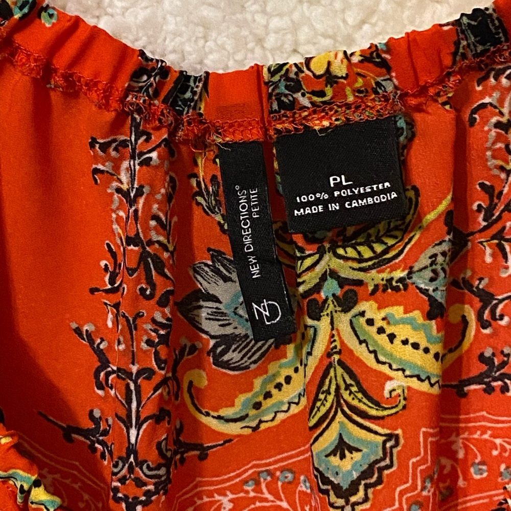 Shoulder Peep Multi Colored Lightweight Blouse - image 4